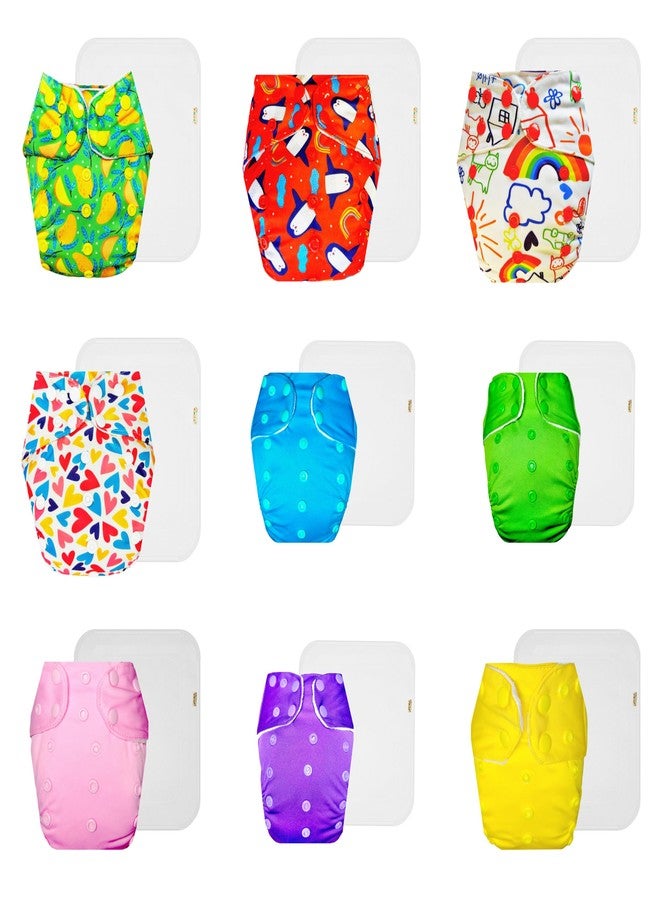 حفاضات دمبلدو القماشية الممتازة مع حشوة قطنية (عبوة من 9) | ملائمة تمامًا | قابلة لإعادة الاستخدام والغسل | مناسبة للسفر | مصممة من قبل أمهات | من 3 أشهر إلى 3 سنوات | للجنسين - Image 1