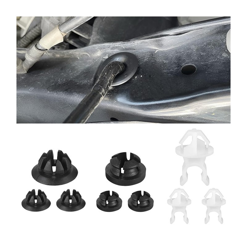 HZEL 9PCS Car Hood Support Prop Rod Holder Clips OEM90601S84A01 90602S84A01 Vehicle Hood Rod Grommet Clamps Auto Engine Hood Stay Clips Accessories Compatible with S2000 TSX RDX - Image 3