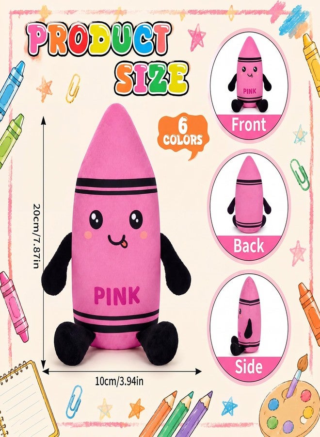 Arrowbash 6 Colors Crayon Plush Toy Classroom 7.87 Inches Crayon Decoration Back to School Pillow Toddler Preschool Reading Room Decor - Image 3