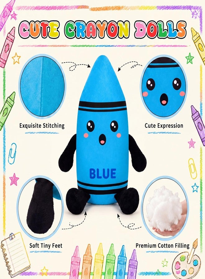 Arrowbash 6 Colors Crayon Plush Toy Classroom 7.87 Inches Crayon Decoration Back to School Pillow Toddler Preschool Reading Room Decor - Image 4