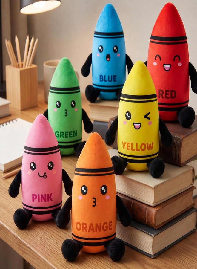 Arrowbash 6 Colors Crayon Plush Toy Classroom 7.87 Inches Crayon Decoration Back to School Pillow Toddler Preschool Reading Room Decor - Image 2