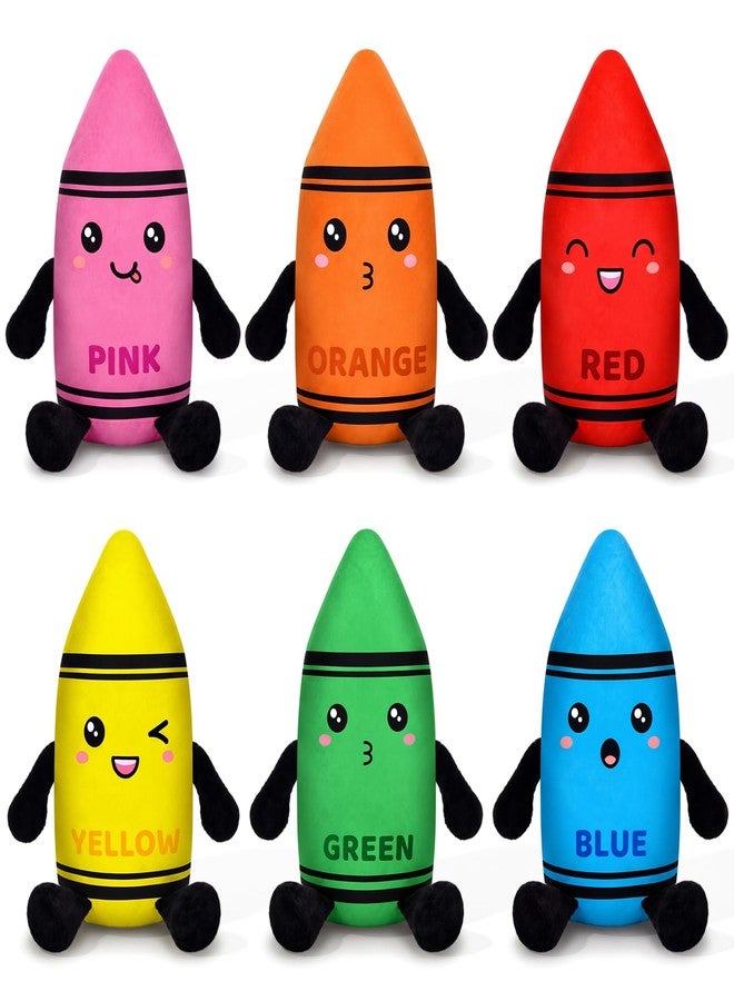 Arrowbash 6 Colors Crayon Plush Toy Classroom 7.87 Inches Crayon Decoration Back to School Pillow Toddler Preschool Reading Room Decor - Image 1