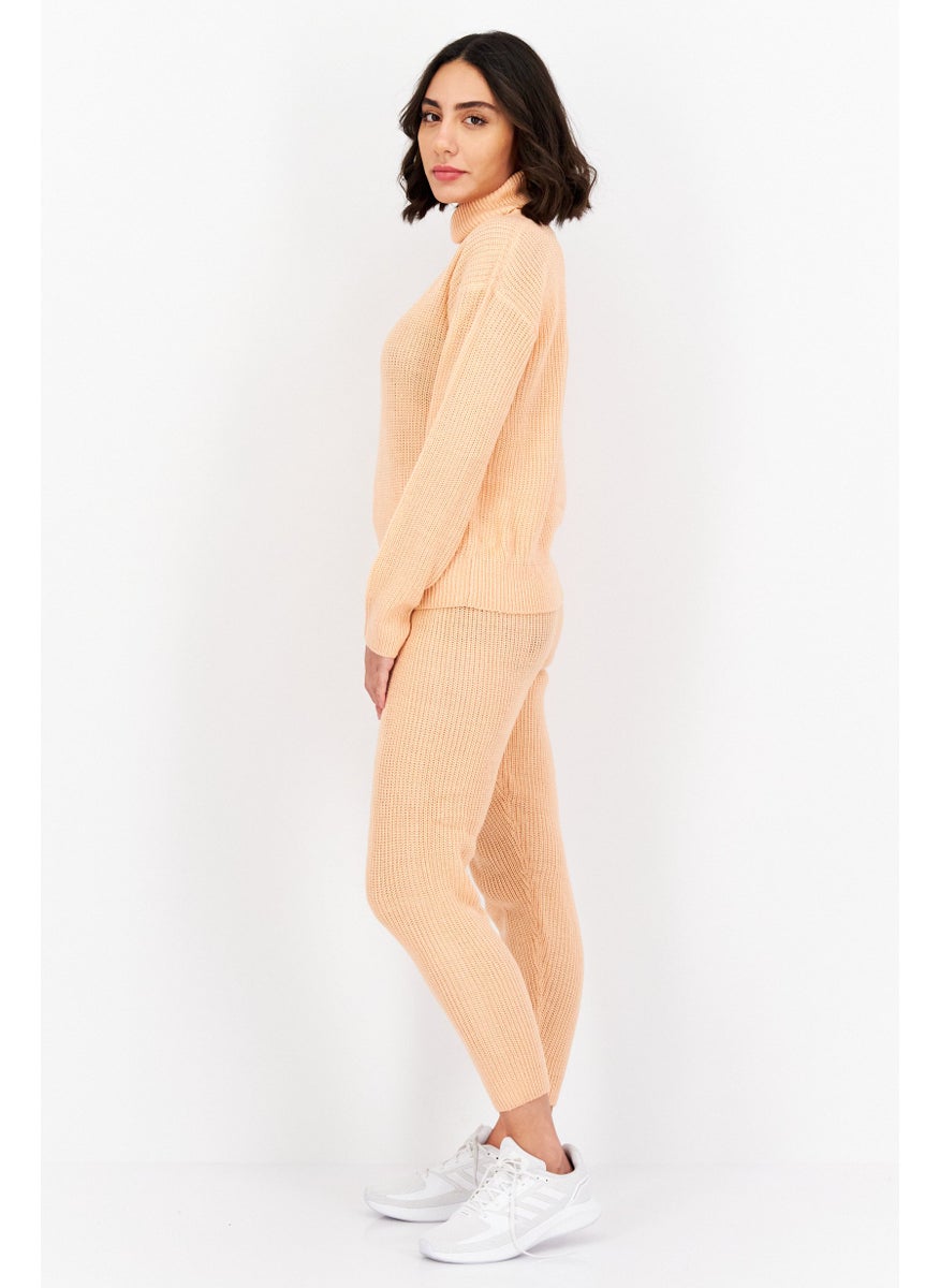 boohoo Women Sportswear Fit Knitted Tracksuits, Peach  - Image 4