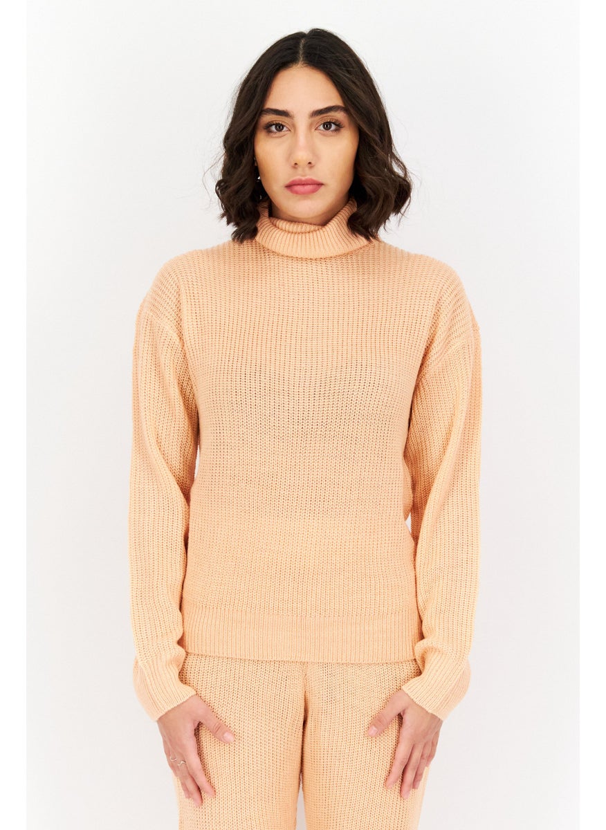 boohoo Women Sportswear Fit Knitted Tracksuits, Peach  - Image 2
