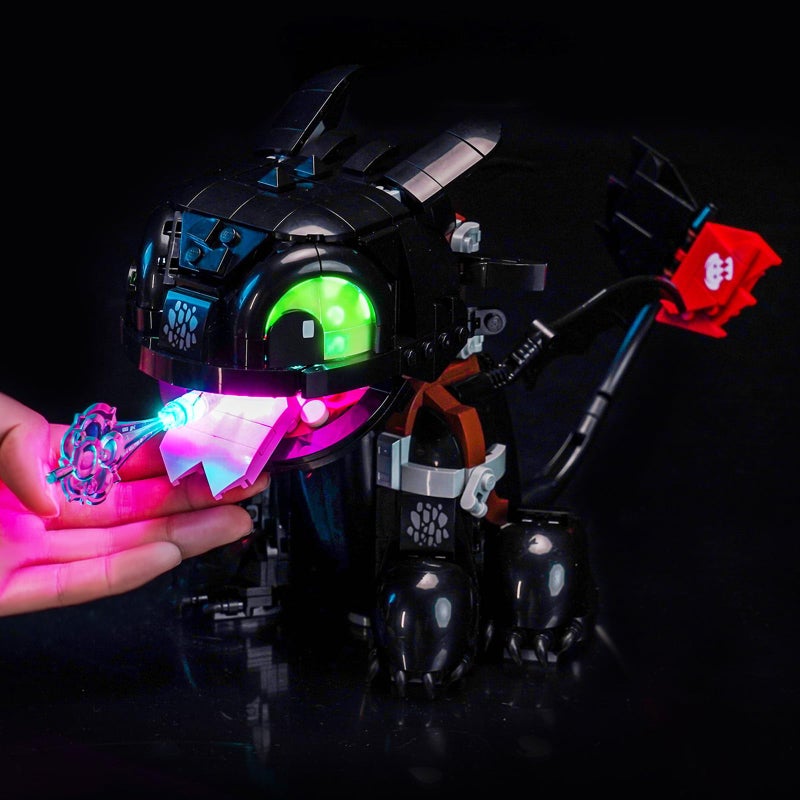 LocoLee طقم إضاءة LED لنسخة LocoLee متوافق مع Lego 10375 كيف تدرب تنينك Toothless لا يتضمن النموذج فقط طقم الإضاءة متوافق مع Lego 10375 لا يتضمن LEGO مع طقم الإضاءة - Image 3