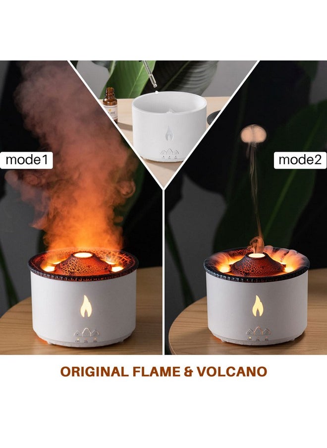 MINGPINHUIUS Volcano Humidifier With Flame And Volcano Atomization Modes Large 300Ml/10.56Oz Capacity Waterless Autooff And Timer Aromatherapy Essential Oil Diffuser For Home Bedroom And Office (Flame Color)  - Image 2