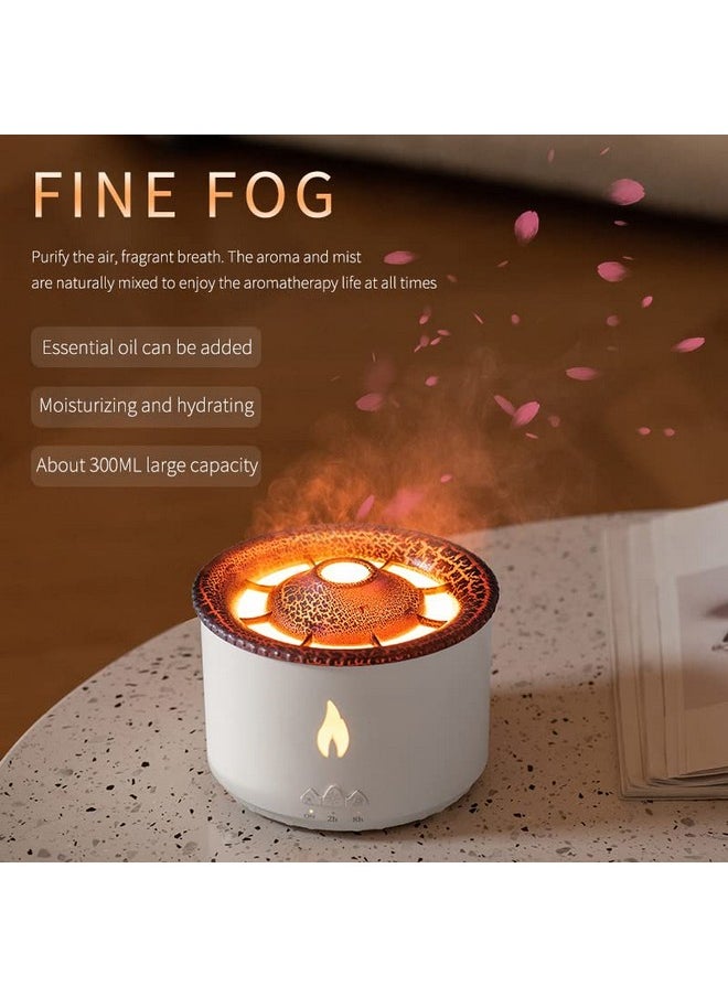 MINGPINHUIUS Volcano Humidifier With Flame And Volcano Atomization Modes Large 300Ml/10.56Oz Capacity Waterless Autooff And Timer Aromatherapy Essential Oil Diffuser For Home Bedroom And Office (Flame Color)  - Image 5