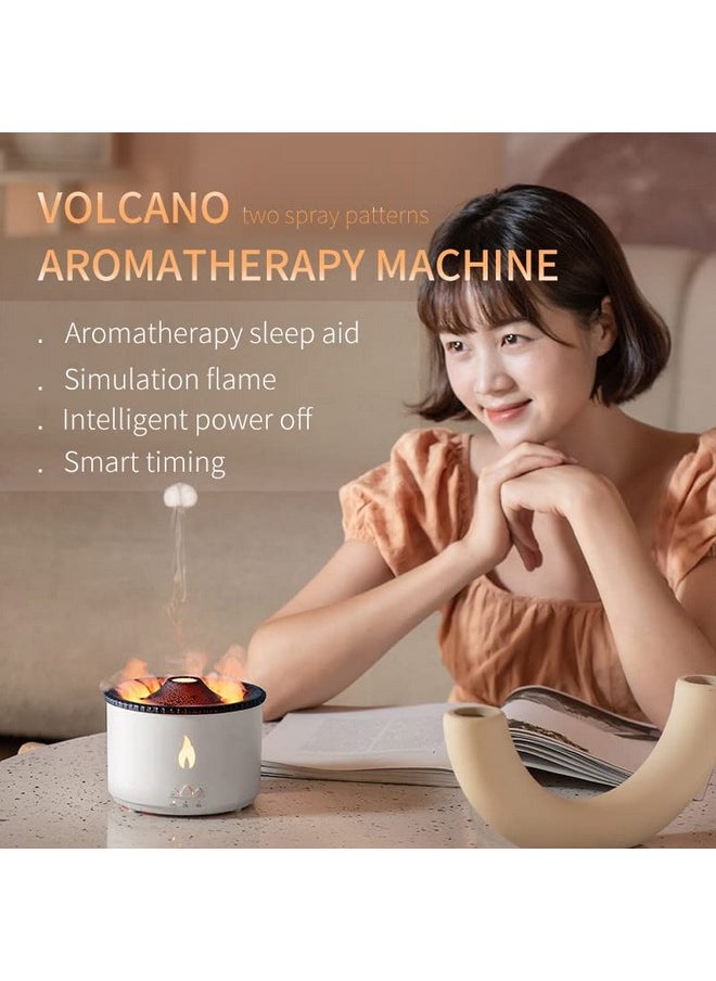 MINGPINHUIUS Volcano Humidifier With Flame And Volcano Atomization Modes Large 300Ml/10.56Oz Capacity Waterless Autooff And Timer Aromatherapy Essential Oil Diffuser For Home Bedroom And Office (Flame Color)  - Image 3