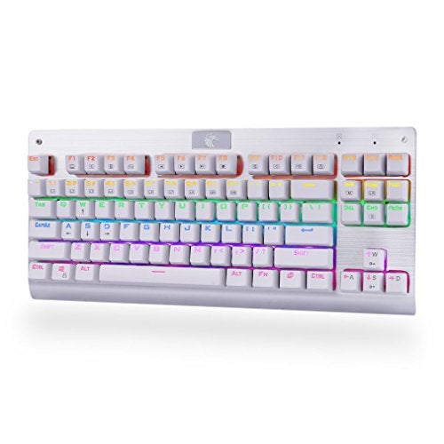 Granvela MechanicalEagle Z-77 75% Mechanical Keyboard | Aluminium Panel | Clicky Blue Switches | Rainbow LED Backlit | N-Key Rollover | 87-Key Tenkeyless | Hot Swappable |Spare Switches Included - Image 2