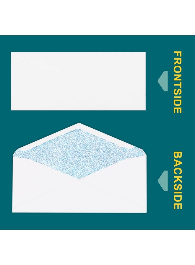 EnDoc 9 Envelopes Letter Size 80 Pack Security Tinted 3 7/8" X 8 7/8" Gummed Seal Business Envelopes Return Mailing Envelopes Legal Envelopes For Checks Invoices Statements 24Lb Plain Envelopes - Image 2