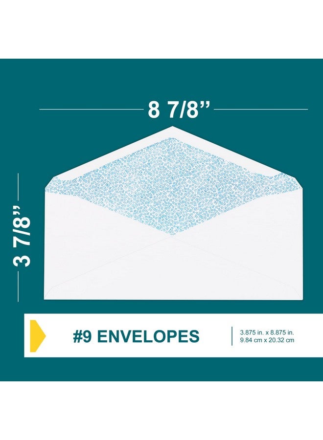 EnDoc 9 Envelopes Letter Size 80 Pack Security Tinted 3 7/8" X 8 7/8" Gummed Seal Business Envelopes Return Mailing Envelopes Legal Envelopes For Checks Invoices Statements 24Lb Plain Envelopes - Image 3
