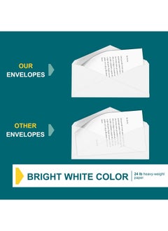 EnDoc 9 Envelopes Letter Size 80 Pack Security Tinted 3 7/8" X 8 7/8" Gummed Seal Business Envelopes Return Mailing Envelopes Legal Envelopes For Checks Invoices Statements 24Lb Plain Envelopes  - Image 5