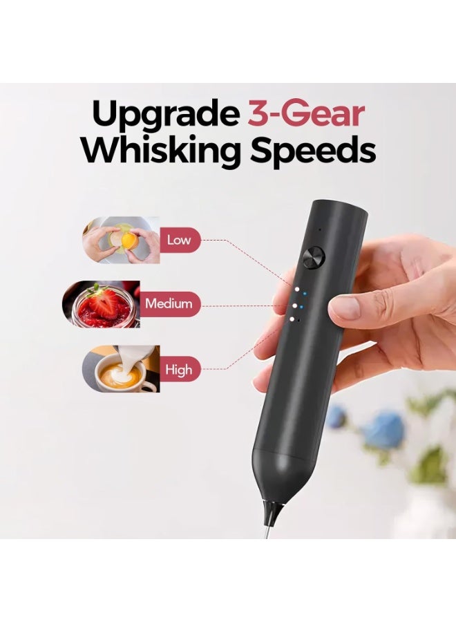 Xkimos Electric Milk Frother USB-C Charging Handheld Coffee Mixer 10W High Power 304 Stainless Steel Whisk Low Noise Compact Design for Coffee Lattes Cappuccinos and Baking - Image 2