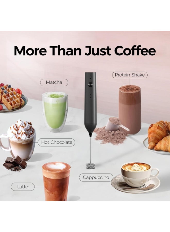 Xkimos Electric Milk Frother USB-C Charging Handheld Coffee Mixer 10W High Power 304 Stainless Steel Whisk Low Noise Compact Design for Coffee Lattes Cappuccinos and Baking - Image 4