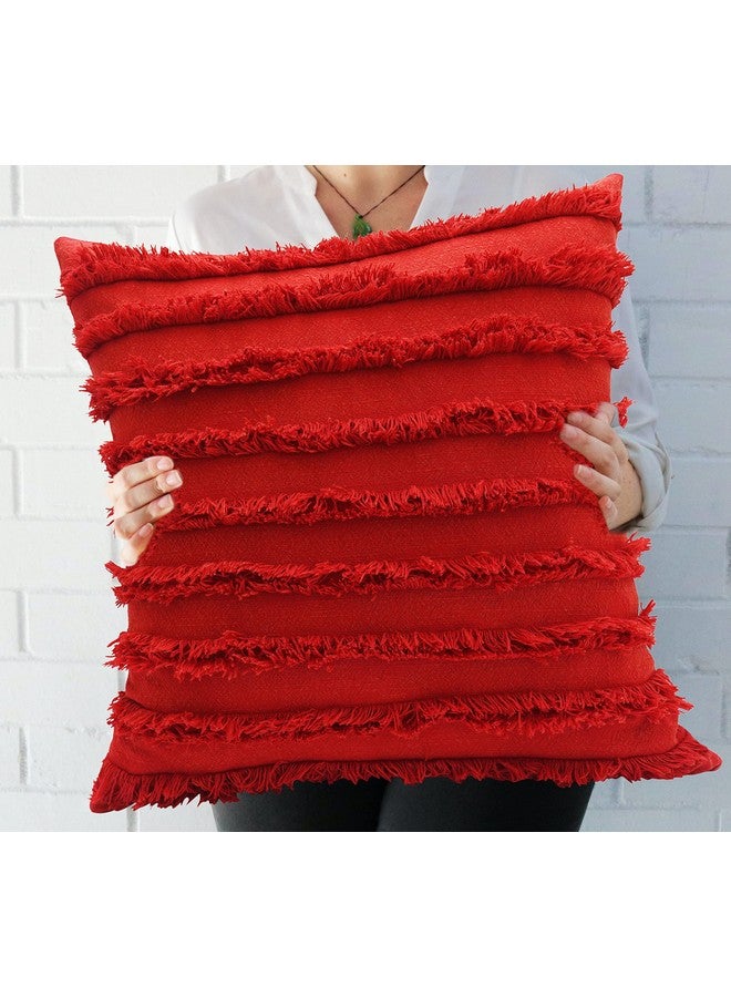 mosey Rectangle Cushion Covers 12x18 Set of 2 | Boho Rectangular Cushion Covers 12 Inch x 18 Inch | Lumbar 12 18 Cushion Cover Red - Image 5