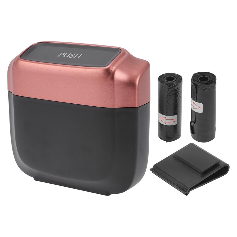 A ABSOPRO Car Trash Can - Hanging Plastic Bin in Rose Red - Image 1