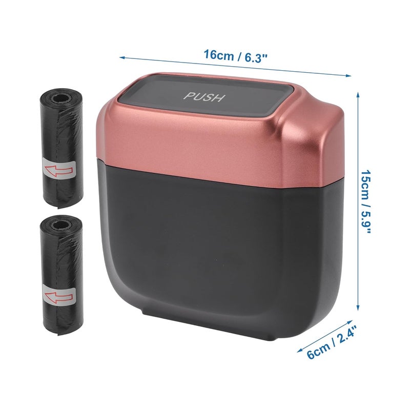 A ABSOPRO Car Trash Can - Hanging Plastic Bin in Rose Red - Image 4