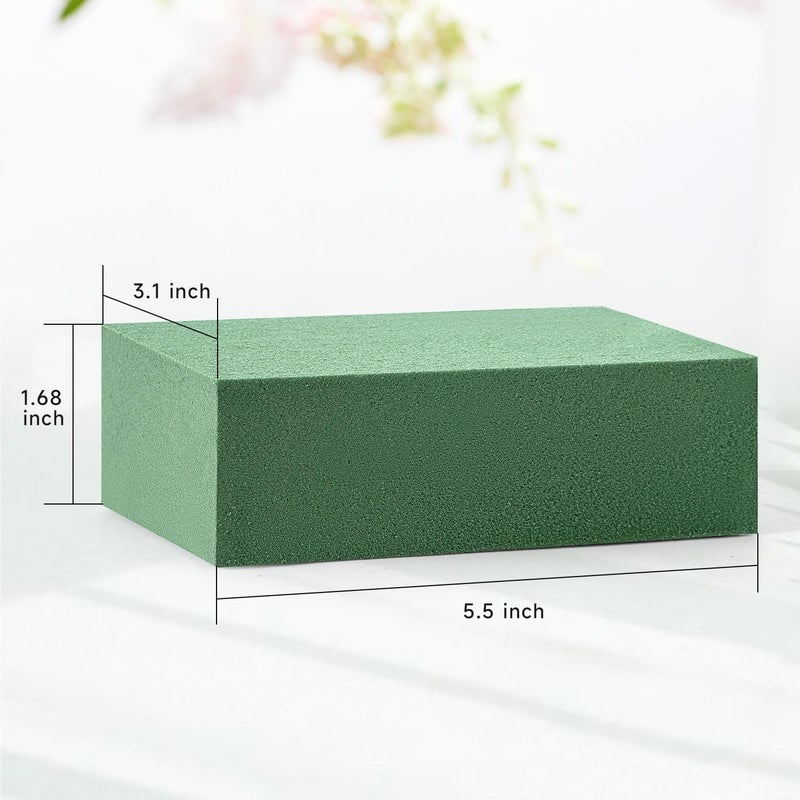 Fessary Floral Foam Blocks 5.5x3.1x1.7 Inch Dried and Wet Flower Foam for Floral Arrangement Supplies,Green Foam Bricks Floral for DIY Crafts Weddings 4 Pack - Image 2