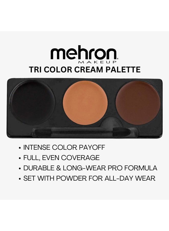 mehron - Makeup Tri-Color Character Makeup Palette | Halloween, Special Effects and Theater Cream FX Palette | Face Paint .7 oz (20 g) (WEREWOLF) - Image 1