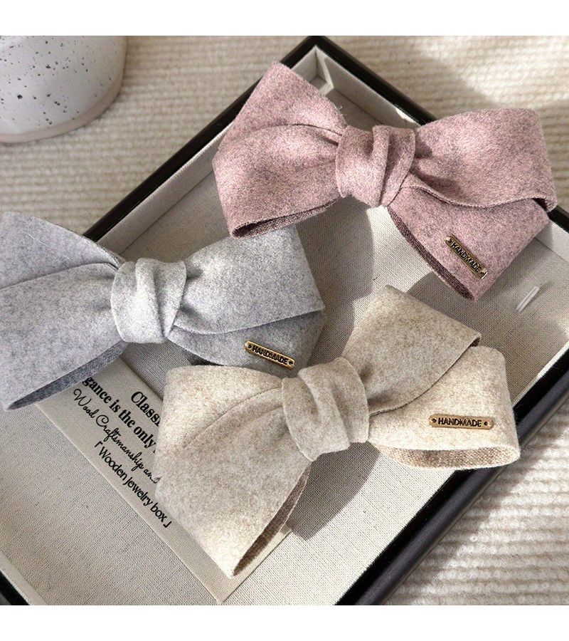 مشبك شعر على شكل فيونكة ناعمة مخملية على الطراز الكوري، إكسسوار شتوي متعدد الاستخدامات من النوع B - Image 1