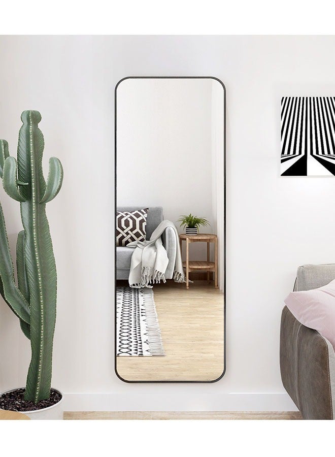 KLNAMAEAAN Full Length Mirror 50X150 cm, Floor Mirror with Aluminum Alloy Frame, Free-Standing Leaning Large Bedroom Dressing Mirror, Full Body Mirror with Stand for Living Room & Bedroom, Black - Image 4