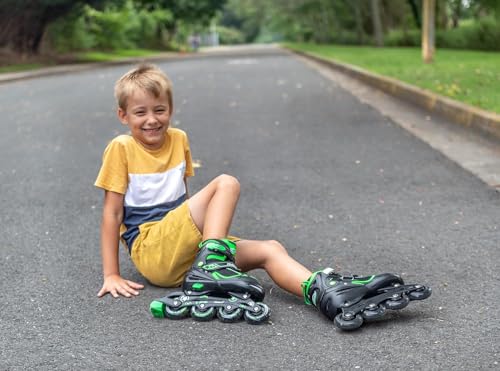 MammyGol Adjustable Inline Skates for Youth Adults with Light up Wheels, Green Beginner Blades Roller Skates for Women Men Size 8 9 10 - Image 4