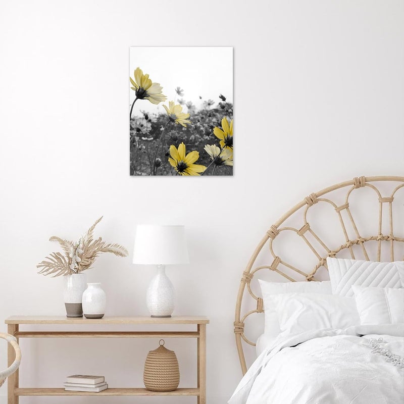 HVEST Yellow Floral Canvas Wall Art - Image 5