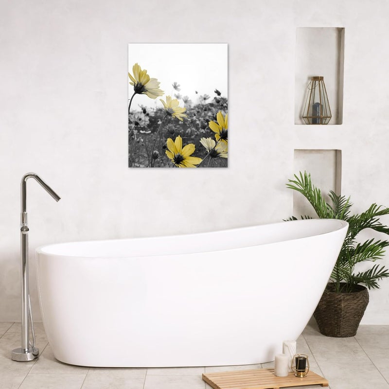 HVEST Yellow Floral Canvas Wall Art - Image 2