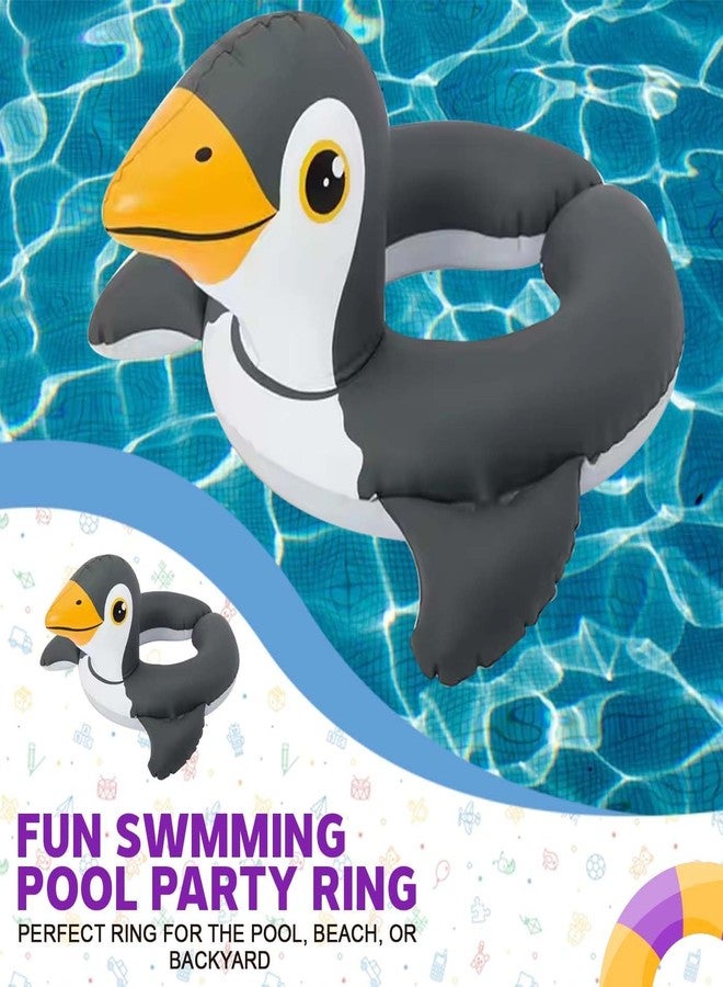 Confidence Inflatable Swimming Pool Safety for Kids | Pool Party Swim Tube Safety Ring | Swimming Floats for Boys and Girls Pools Accessories (Penguin Swimming Ring) - Image 4