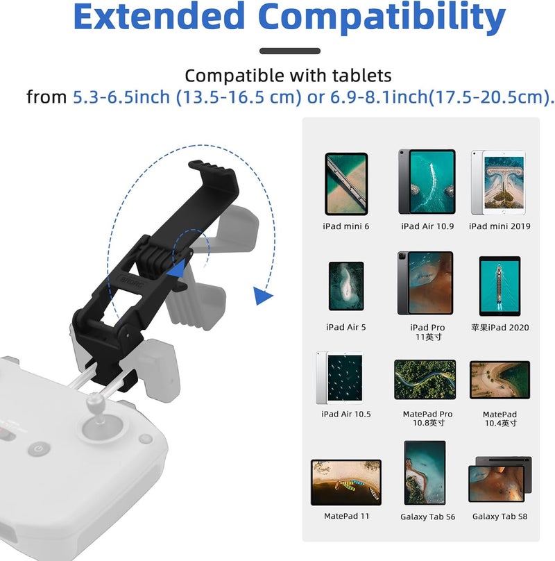 HeiyRC Tablet Holder Mount for DJI Neo, Mini 4K, Mini 4 Pro, Mini 3/3 Pro, Mini 2 SE, AIR 3, Mavic 3 Pro, Mavic Air 2S Adjustable Remote Controller Extended Bracket for iPad mini/Air Accessories - Image 2