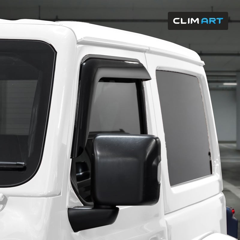 CLIM ART Durable Rain Guards for Jeep Wrangler JL 2018-2025 & Gladiator 2020-2025 - Tape-on Window Deflectors (2pcs) - Image 2