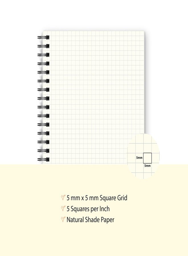 PaperO Professional A5 Square Grid Notebook | 5MM Square Graph Design | Size (21.0 x 14.5 cm) | Ideal for Architects & Designers | Kraft Cover | 100 Pages | Grid Book | (Pack of 2) - Image 5