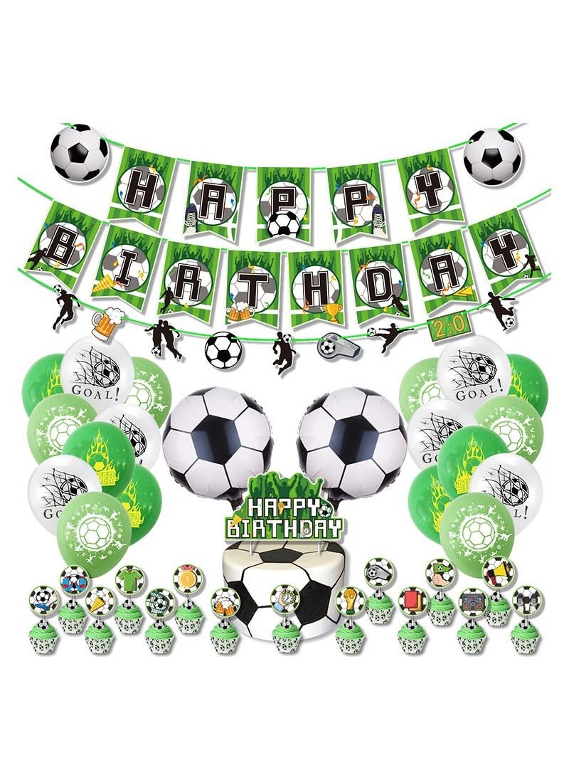 DecoLoral DECOR ME - Football Birthday Party Decoration Set Soccer Theme Soccer Football Foil Balloon Birthday Party Supplies - Image 1