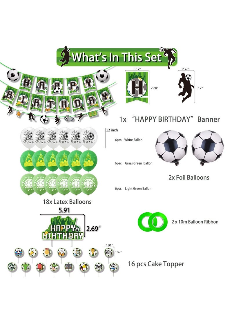 DecoLoral DECOR ME - Football Birthday Party Decoration Set Soccer Theme Soccer Football Foil Balloon Birthday Party Supplies - Image 1