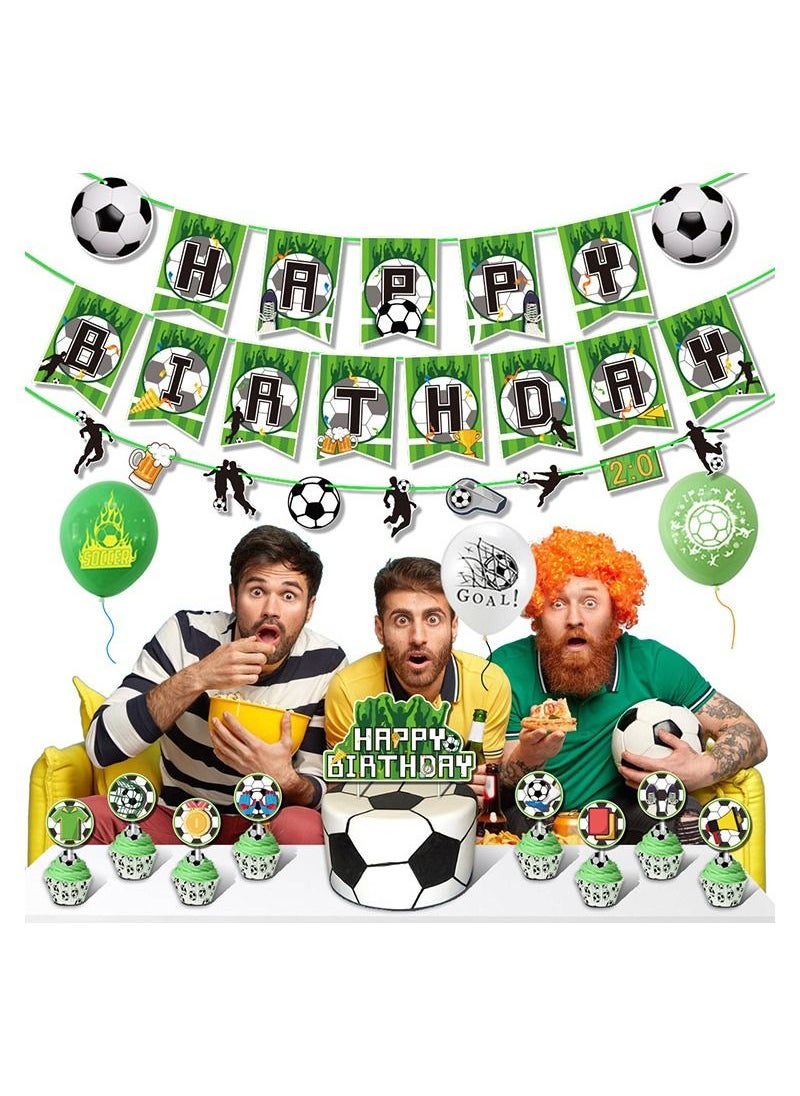 DecoLoral DECOR ME - Football Birthday Party Decoration Set Soccer Theme Soccer Football Foil Balloon Birthday Party Supplies - Image 1