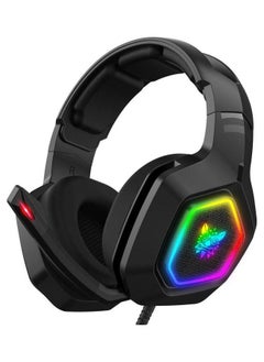 onikuma K10 Gaming Headset With Surround Sound Pro Noise Canceling Gaming Headphones With Mic & RGB LED Light  - Image 1