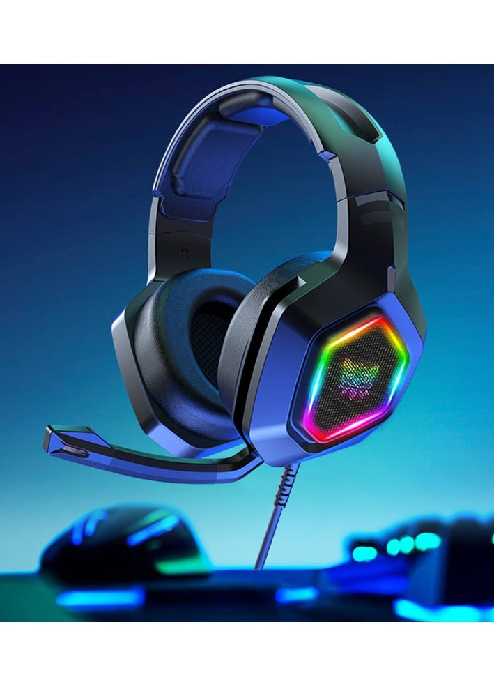 K10 Gaming Headset With Surround Sound Pro Noise Canceling Gaming Headphones With Mic & RGB LED Light