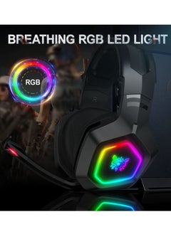onikuma K10 Gaming Headset With Surround Sound Pro Noise Canceling Gaming Headphones With Mic & RGB LED Light  - Image 3