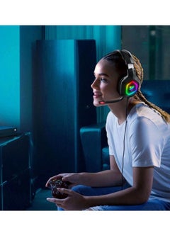 onikuma K10 Gaming Headset With Surround Sound Pro Noise Canceling Gaming Headphones With Mic & RGB LED Light  - Image 5