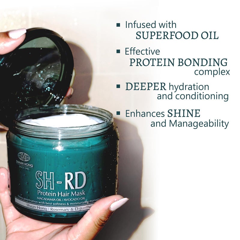 Sh Rd قناع شعر SH-RD للشعر الجاف والتالف، مرطب عميق للشعر المجعد والمعالج بالألوان، منتج للعناية بالشعر بزيت الأركان، 13.52 أونصة/400 مل - Image 2