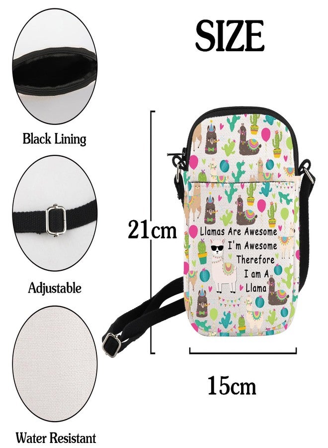 HOLLP Funny Llama Gift for Llama Lover Llamas Are Awesome I'm Awesome Therefore I'm A Llama Crossbody Bag (Llamas Are Awesome) - Image 3