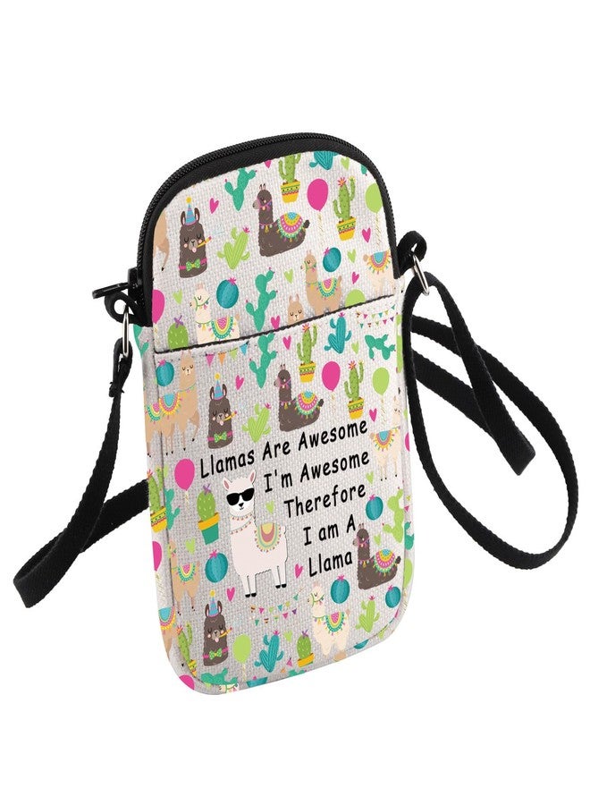 HOLLP Funny Llama Gift for Llama Lover Llamas Are Awesome I'm Awesome Therefore I'm A Llama Crossbody Bag (Llamas Are Awesome) - Image 1