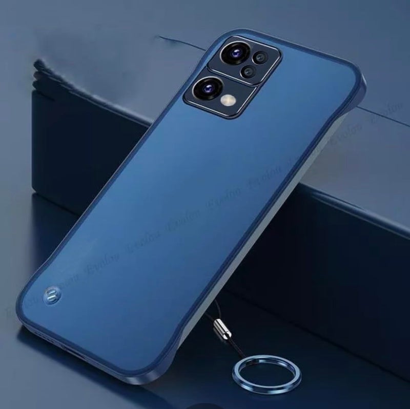 REALCASE Oppo Reno 7 Pro 5G Back Cover Case | Stylish Frameless Matte Hard Back Skin | Soft TPU Shock Proof Bumper Back Cover for Oppo Reno 7 Pro 5G (Blue) - Image 3