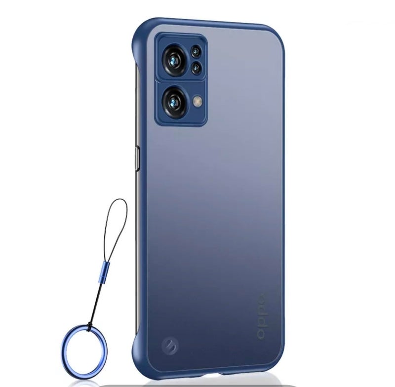 REALCASE Oppo Reno 7 Pro 5G Back Cover Case | Stylish Frameless Matte Hard Back Skin | Soft TPU Shock Proof Bumper Back Cover for Oppo Reno 7 Pro 5G (Blue) - Image 1