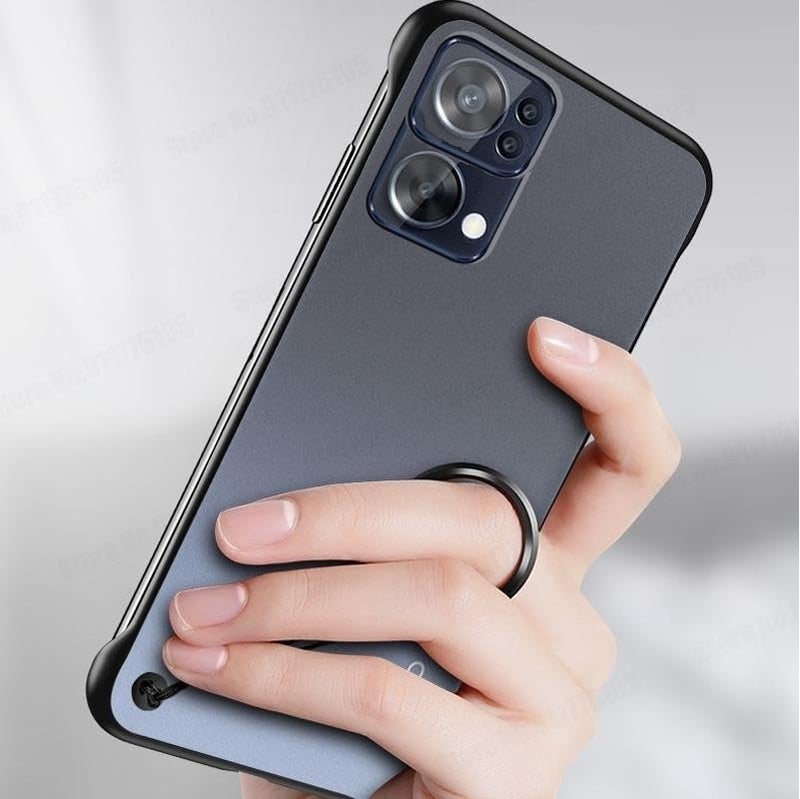 REALCASE Oppo Reno 7 Pro 5G Back Cover Case | Stylish Frameless Matte Hard Back Skin | Soft TPU Shock Proof Bumper Back Cover for Oppo Reno 7 Pro 5G (Blue) - Image 4