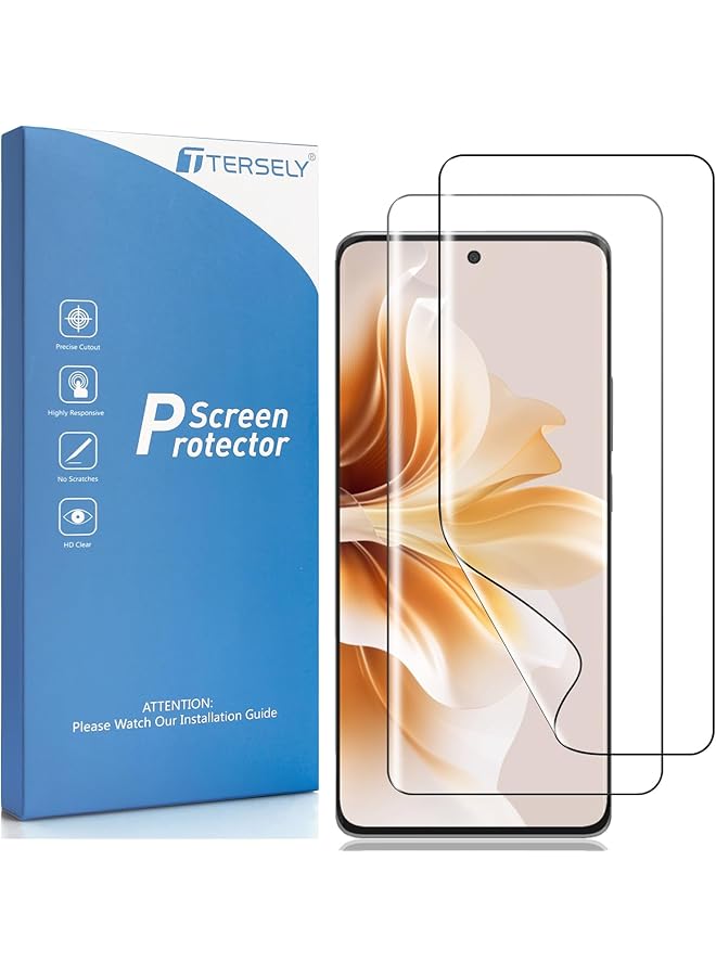 erorex 2 Pack Screen Protector For Oppo Reno 11 5G 6.7 Inch Support Fingerprint Unlock Full Cover Hydrogel Aqua Screen Protector Curved For Oppo Reno 11 5G  - Image 1