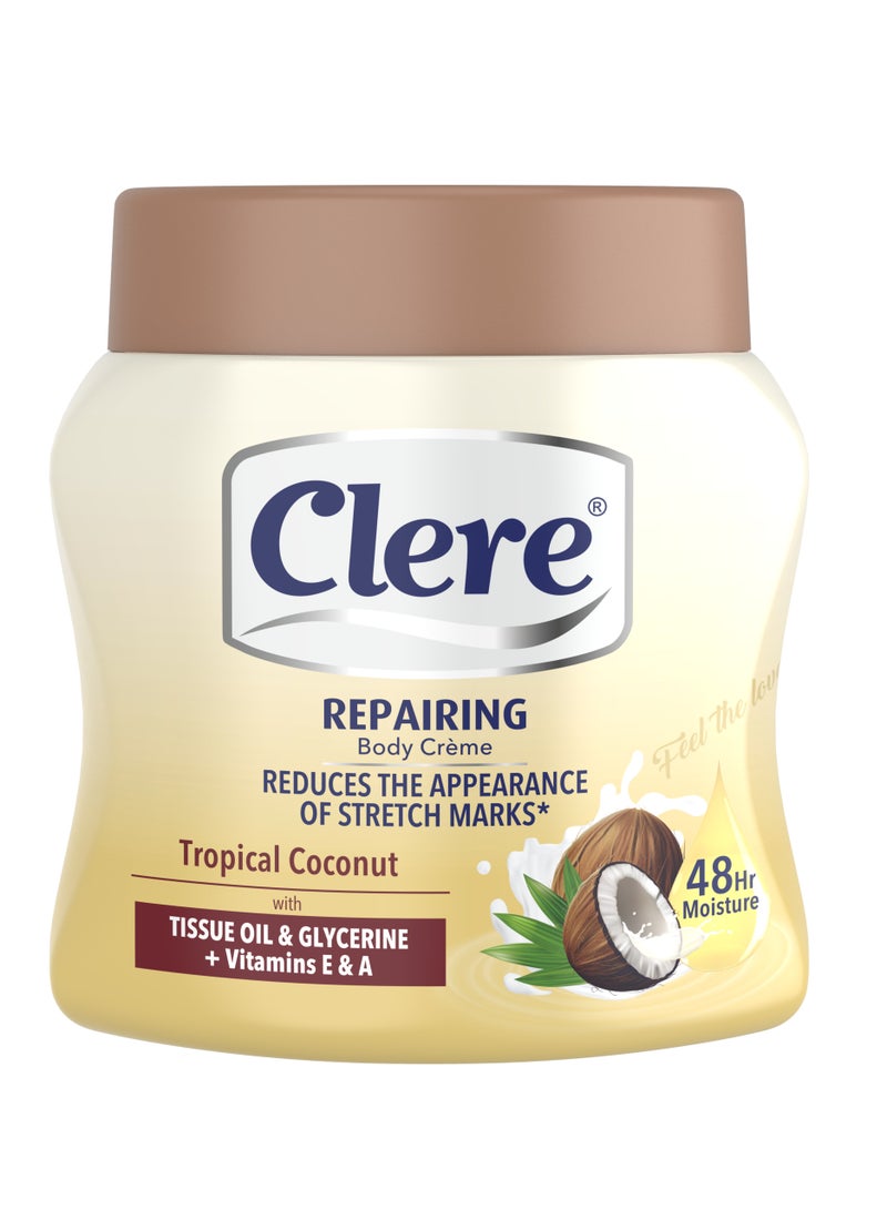 CLERE Reparing Body Cream with Tropical Coconut 500ML. 