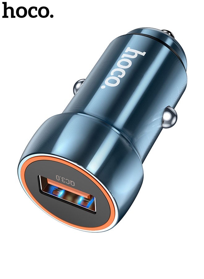 hoco. Car charger Z46 Blue shield QC3.0 set with cable(Blue)  - Image 1
