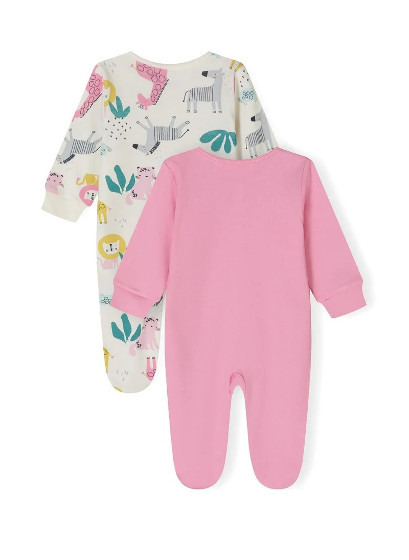 MINOTI Baby 2 Pack Long Sleeve Sleepsuits