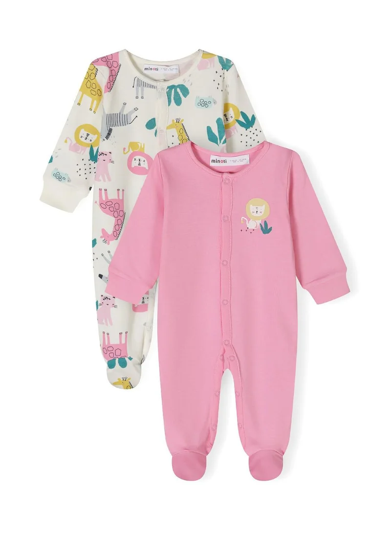 MINOTI Baby 2 Pack Long Sleeve Sleepsuits